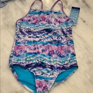 Speedo Kids One Piece Swimsuit - Purple and Blue